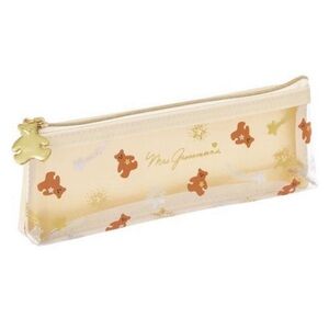 Japanese Mark’s Clear PU Jolie Folle Gold Floral Pencil Makeup Brush Case